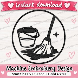 Cleaning company Logo PES DST JEF design Machine Embroidery files cleaner instant download brother embroidery file business logo badge clean