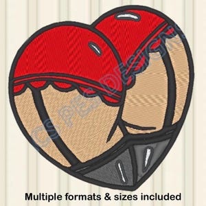 Motif de broderie coeur grossier PES JEF DST bas à la machine 4 tailles, motifs de broderie xxx machine shv csd pes exp hus vip