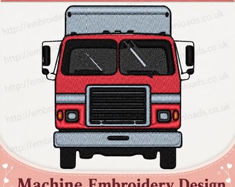 Truck - lorry Design for Embroidery Machine Instant Download digital embroidering files stitch pattern head semi trailer trucking