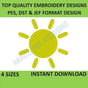 Mini sun embroidery design, machine embroidery designs, embroidery pattern, embroidery files, small embroidery designs, digital download