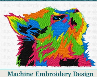 Cat Machine Embroidery Design Fluffy Rainbow Cat pes dst to Download Fit 5x7" (130x180mm) hoop & up Cute Cat Face Sweatshirt Tshirt