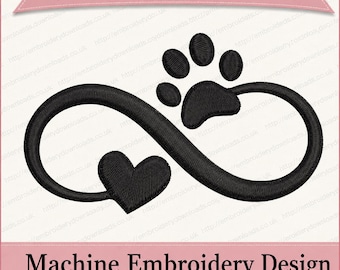 Paw Heart Embroidery Design, Pet Lover Gift (Digital Download)