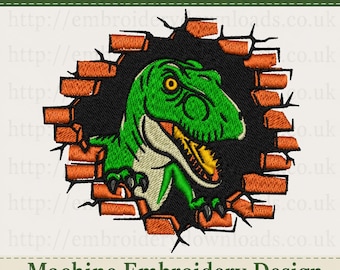 T-Rex Machine Embroidery Design - Dinosaur Embroidery Files - 4 Sizes - Instant Download dinosaur wall cute embroidery download pes dst jef