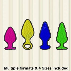 Diseño de bordado de tapón anal, juguete sexual, tapón fetiche, tapón anal, fetiche sexual, archivo de bordado a máquina, JEF, DST, descarga digital