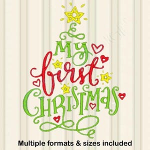 My 1st christmas Embroidery Design PES JEF DST xmas Embroidery Machine 4 Sizes xmas Embroidery xxx Machine Design shv csd pes exp hus vip