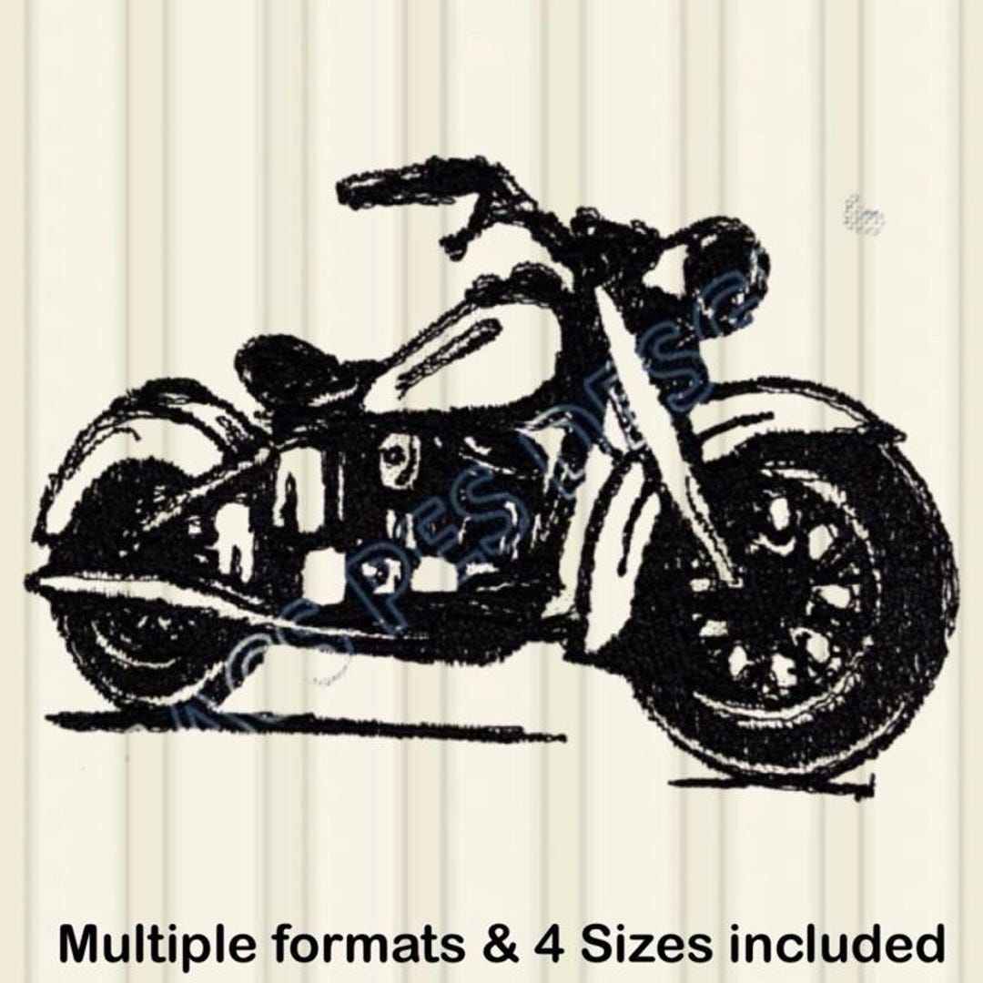 Cruiser Patterns Cruiser Motorcycle - Machine Embroidery Design, Embroidery Designs ...