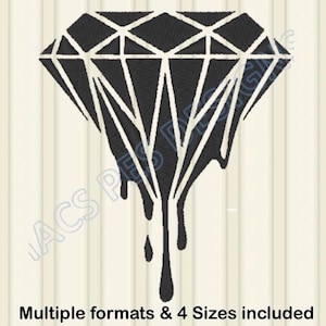 Dripping Diamond Embroidery Design PES JEF DST gemstone Embroidery Machine 4 Sizes pack tshirt Embroidery xxx Design shv csd pes exp hus vip