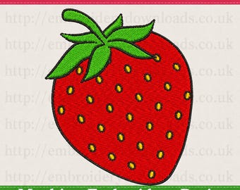 Strawberry Embroidery Design, Summer Embroidery Design, Machine Embroidery Design, 4 Sizes, Instant Download