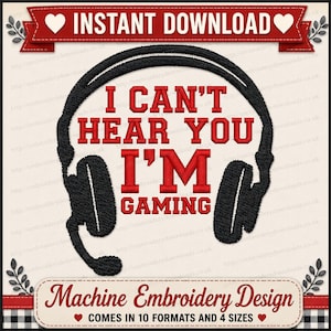 Funny Gamer Embroidery Design PES JEF DST playstation ps5 Embroidery Machine 4 Sizes pack , xbox xxx Machine Designs shv csd pes exp hus vip