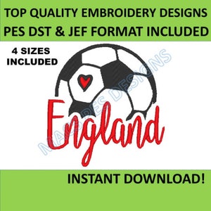 England football flag soccer embroidery DST JEF PES design 3 lions Embroidery files Instant download euros 2024 4 sizes included embroidery