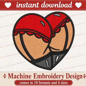 Rude Heart Bum Embroidery Design PES JEF DST bottom Embroidery Machine 4 Sizes , arse Embroidery xxx Machine Designs shv csd pes exp hus vip