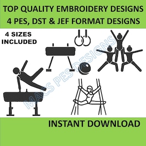 Gymnastic Machine Embroidery Designs, Gym Embroidery Design, Sports Embroidery Machine, Girl Embroidery Files, Ballerina Embroidery Download