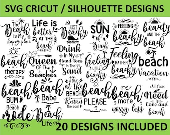 Summer SVG Bundle, Beach SVG, Beach Life SVG, Summer shirt svg, Beach shirt svg, Beach Babe svg, Summer Quote, Cricut Cut Files, Silhouette
