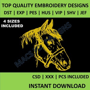 Horse in the Dark Machine Embroidery Design - Horse Silhouette Embroidery Files - Instant Download.  4 sizes - 4 x 4 pack Embroidery Design