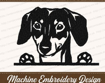 Dachshund Embroidery Design, Sausage Dog Machine Embroidery File, Wiener Dog Pet Embroidery, Dog Lover Design, PES DST JEF, 4 Sizes