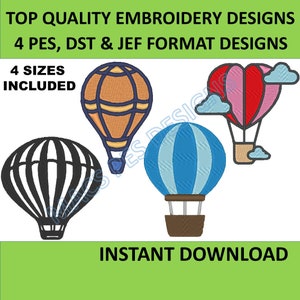 Hot Air Balloon embroidery pack PES JEF DST flying Embroidery Design Machine Embroidery romantic pes Embroidery File ride Embroidery brother