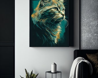 Obra de arte digital de gato