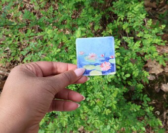 Water Lilies - Square Sticker