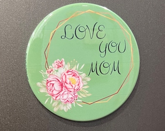 Imán «Te quiero, mamá», decoración floral para la nevera
