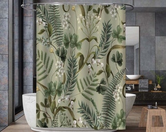 Botanical Shower Curtain,Cottagecore Shower Curtain,Wildflower Shower Curtains,Colorful Shower Curtains Floral Shower Curtain Bath Decor