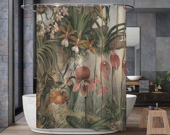 Botanische boho plant douchegordijn, natuur kamerplanten waterdicht curatin, wilde bloemen douchegordijnen, bloemen douchegordijn baddecor