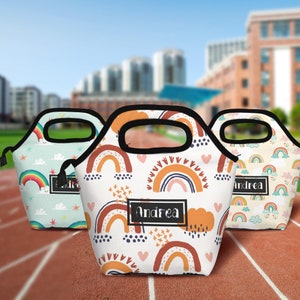 Personalisierte Lunchbox, Lunchbag mit Name, personalisierte Lunchbox mit Name, individuell hergestellte Lunchbag mit Reißverschluss für Mädchen, Jungen, Kinder