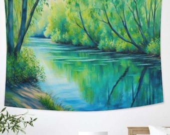The Atmosphere Dense Forest Tapestry,RiversTapestry,Mysterious tapestry,minimalist tapestry,Wall Hanging For Bedroom