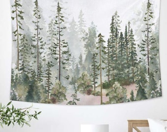Forest-themed Healing Tapestry,Large-scale forest tapestry,Mysterious tapestry,minimalist tapestry,Bedroom Wall Hanging