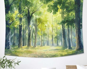 Silent Forest Tapestry,Sunshine and shadows of trees tapestry,minimalist tapestry,Aesthetic Tapestry Wall Hanging,Bedroom Decoration