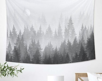 Sunset Mountain Scenery Tapestry,Tree Decorative Painting Tapestry,Mysterious tapestry,minimalist tapestry,Bedroom Wall Hanging