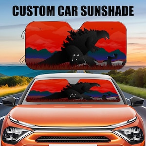 キング・オブ・モンスターズ ゴジラ 車用サンシェード、キング・オブ・モンスターズ 車用フロントガラスカバー、自動車用サンシェード、車内装飾、車用フロントガラス、お父さんへのプレゼント