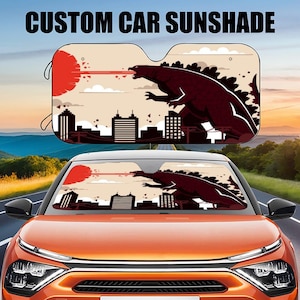 Godzilla Car Sunshade, Monster Car Sunshade,King of Monsters Car Windshield Cover, Car Privacy Shield, Car Exterior Decoration Car Gift
