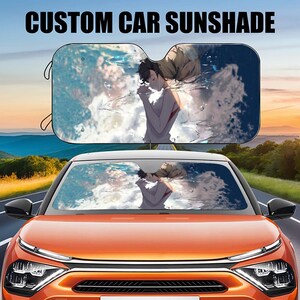 Anime girls Cartoon Car Sunshade, Car Decoration, Car Sunshade, Car Screen Decoration Car Accessories Folding Accordion, Car Gift