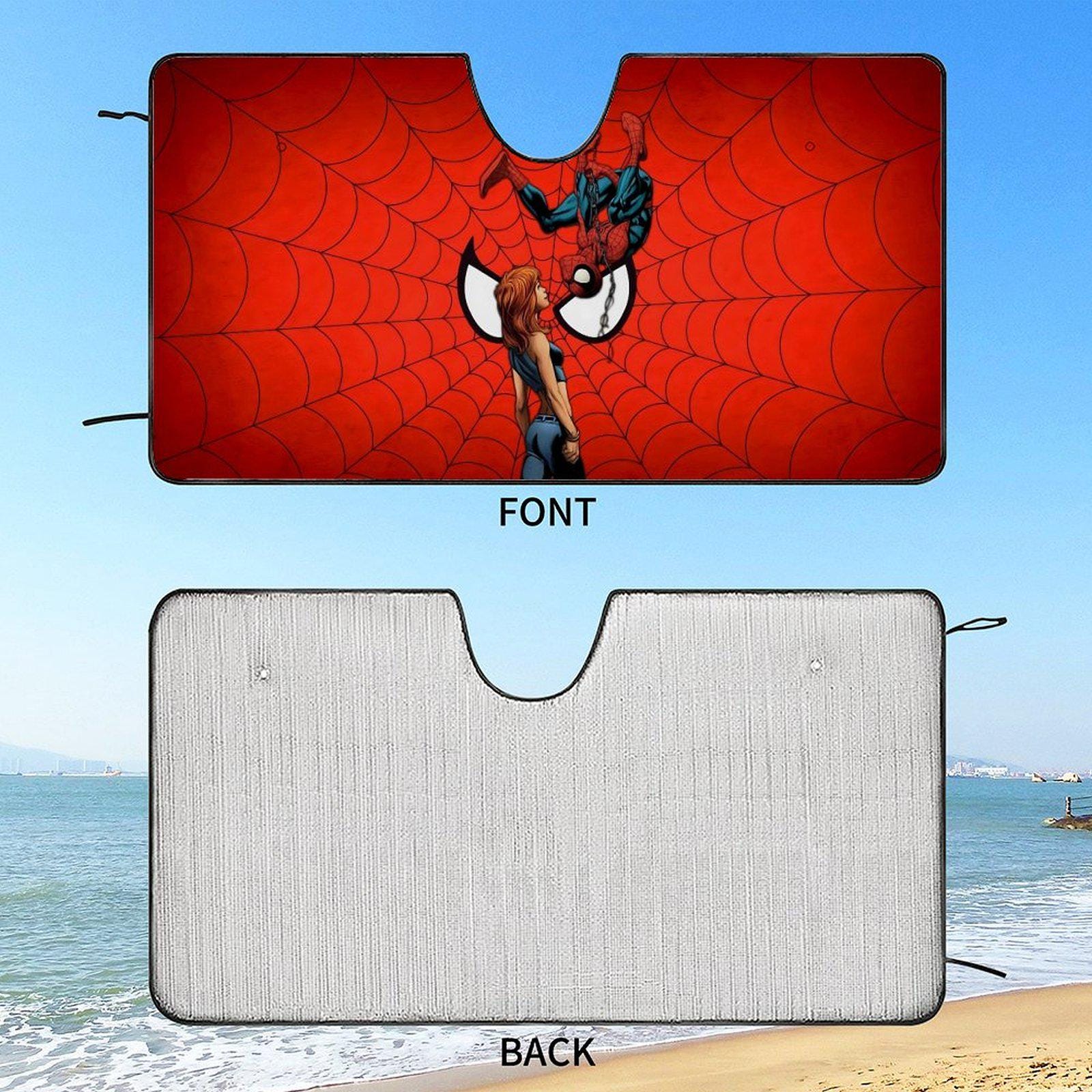 Discover Spider-Man Car Sun Visor with Beauty Girl Design, Spider-Man Car Sun Shade, Car Sun Visor