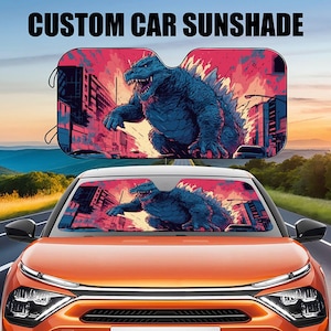Godzilla Car Sunshade, Monster Car Sunshade,King of Monsters Car Windshield Cover, Car Privacy Shield, Car Exterior Decoration Car Gift