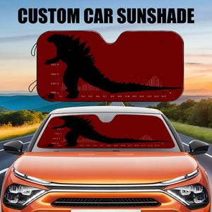 キング・オブ・モンスターズ ゴジラ 車用サンシェード ビッグゴジラ 車用フロントガラスカバー レッド オートサンシェード 車用装飾 車のフロントガラス お父さんへのプレゼント