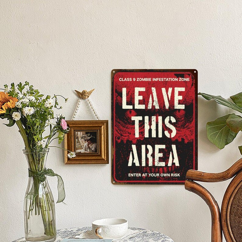 Warning Property Protected,zombies Sign,zombies Warning Sign,zombie