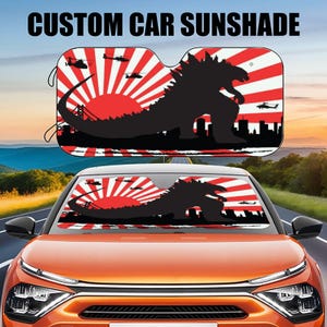 3D Monster Car Sunshade,Godzilla Car Sunshade, King of Monsters Car Windshield Cover, Car Privacy Shield, Car Exterior Decoration