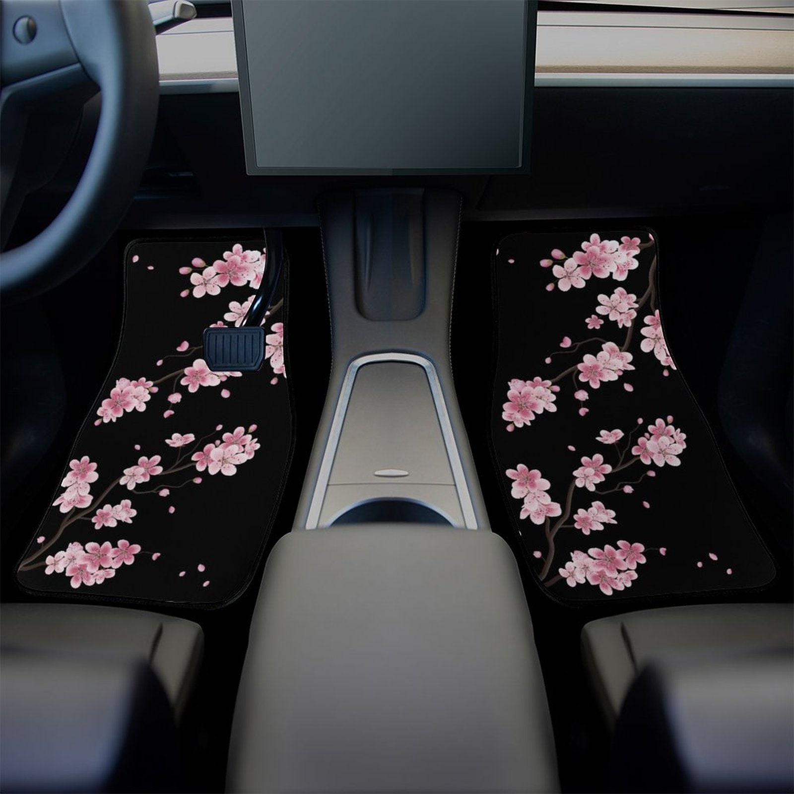 Pink Cherry Blossom Car Foot Mats, Car Dust Floor Mats, Floral Pink Car — free download