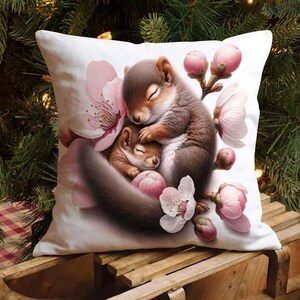 Niedliches Tierkissen, Mama-Baby-Tierkissen, glücklicher Muttertagskissenbezug, Kinderzimmer-Kissenbezug, Geschenk für Muttertag-Geburtstags-Spielzimmer