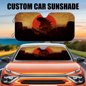 King of the Monsters Godzilla Car Sunshade, King of Monsters Car Windshield Cover, Auto Sun Shade,, Car Decor, Car Windshield, Gift for Dad