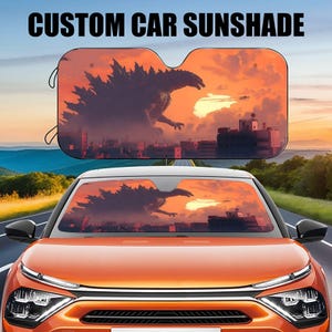 3D Monster Car Sunshade,Godzilla Car Sunshade, King of Monsters Car Windshield Cover, Car Privacy Shield, Car Exterior Decoration Car Gift