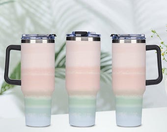Gradient color 40oz Tumbler,Personalized 40oz Tumbler,Cute tumblers for women,Custom Cars 40oz Tumbler Handle Stainless Steel Tumbler