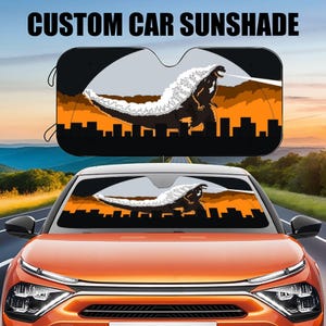 Godzilla Car Sunshade, Monster Car Sunshade,King of Monsters Car Windshield Cover, Car Privacy Shield, Car Exterior Decoration Car Gift
