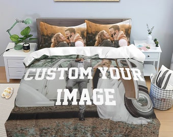 Custom bedding, custom bedding sets, personalized duvet covers with your own pictures, custom duvet covers and pillowcases, photo gifts