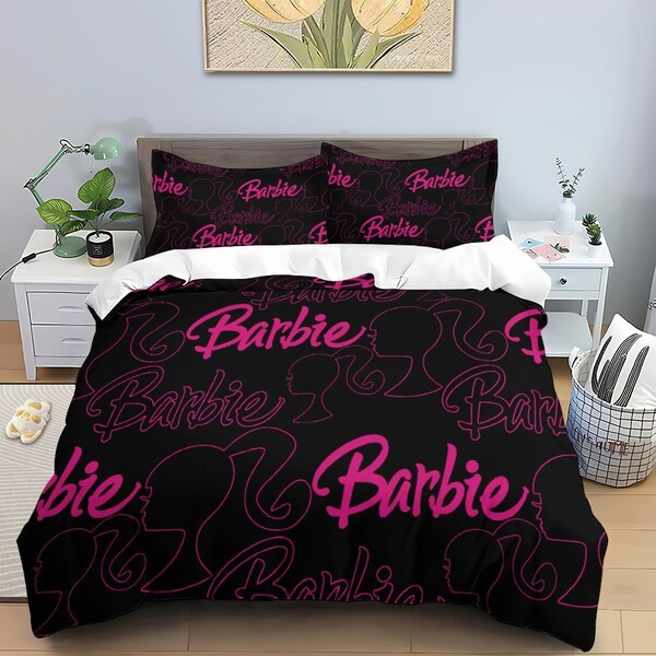 Pink Dolls 3 Piece Printed Fashion Pattern Bedding 3 Piece Duvet Cover Pillowcase Multi-Size Comfort Duvet Cover Set