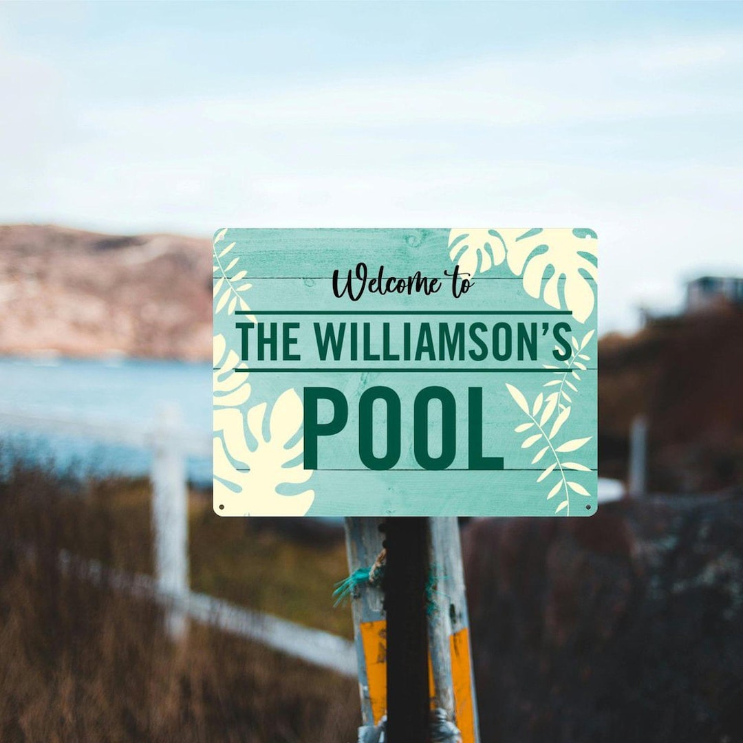 Pool Signs Custom Personalized Pool Sign, Custom Pool Bar Sign, Family Name Pool Sign ...