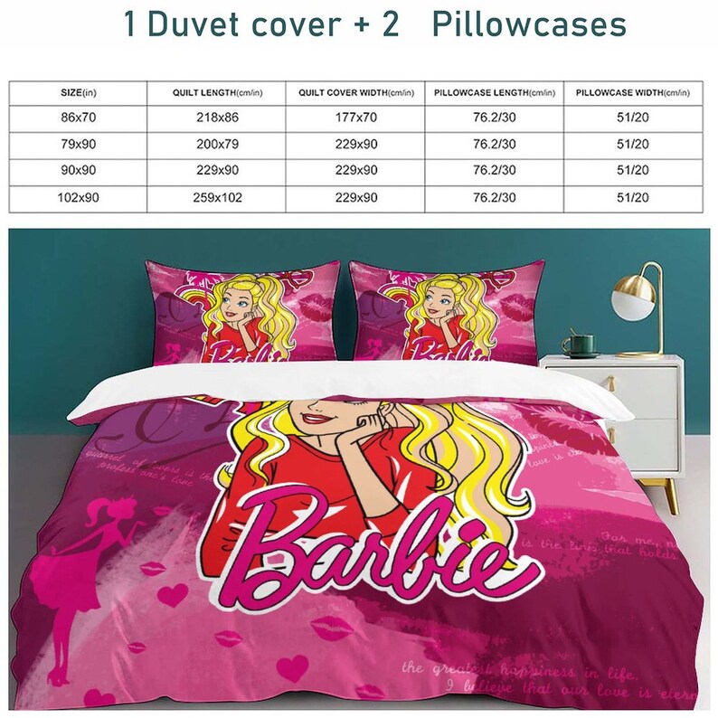 Pink Doll Comforter Set/pink Girly Heart Comforter Set Pillowcases