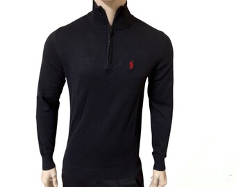 RALPH LAUREN QUARTER Zip Long Sleeve High Neck Jumper / Sweater for men