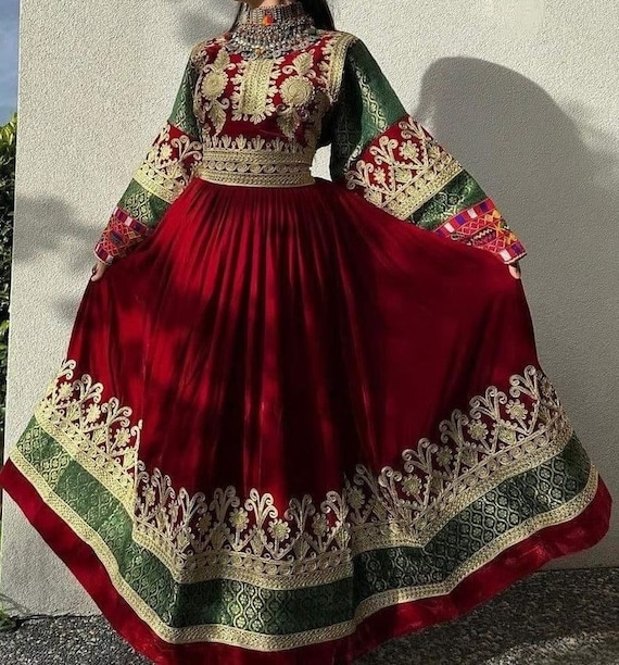 red velvet dress embroided Handmade Shrink Pleated Embroidery Red Velvet Doll Collar Dress main image 1
